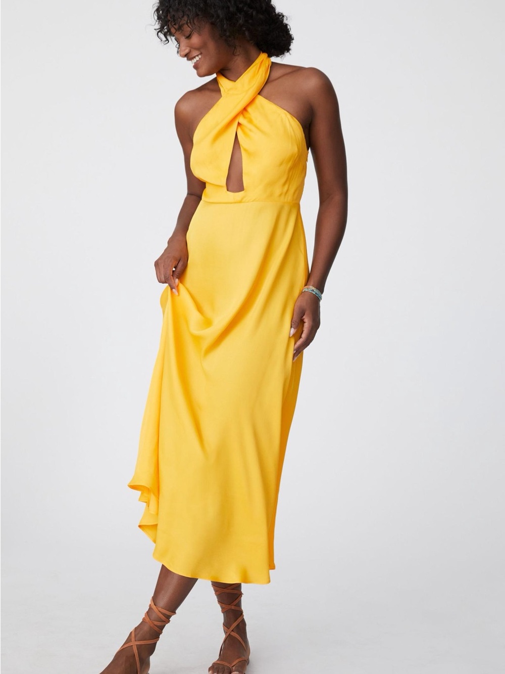 NWT FARM Rio x Anthropologie Halter Maxi Dress size XL